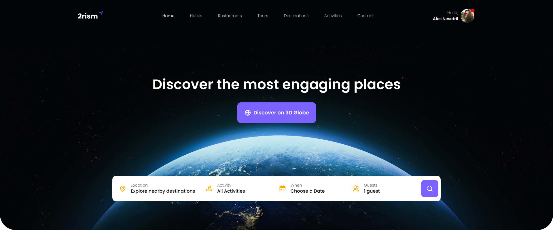 Верстка сайта «Discover»